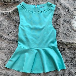 Nordstrom’s Aqua Peplum Top